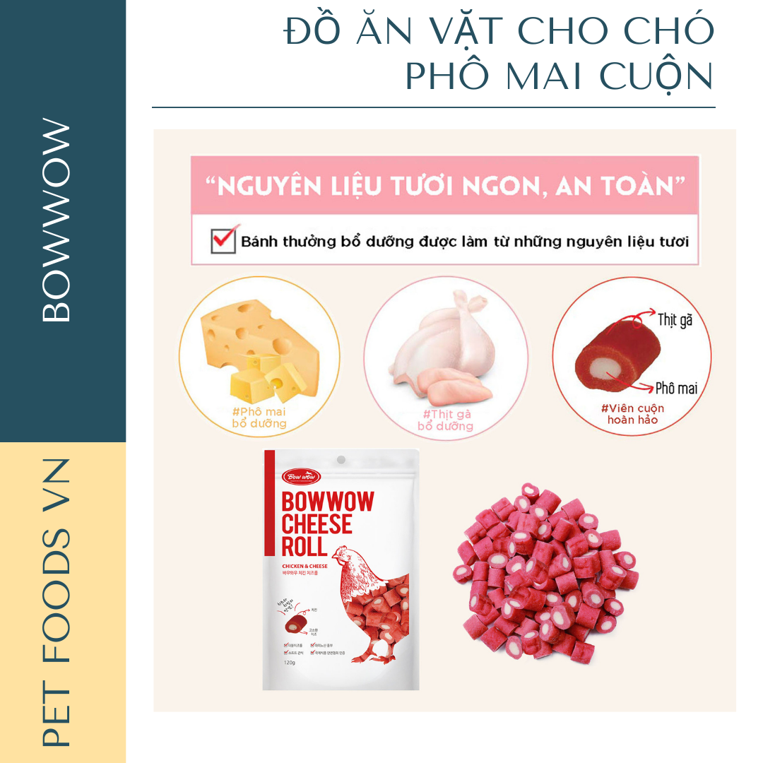 Phô mai cuộn cho chó BOWWOW 120g