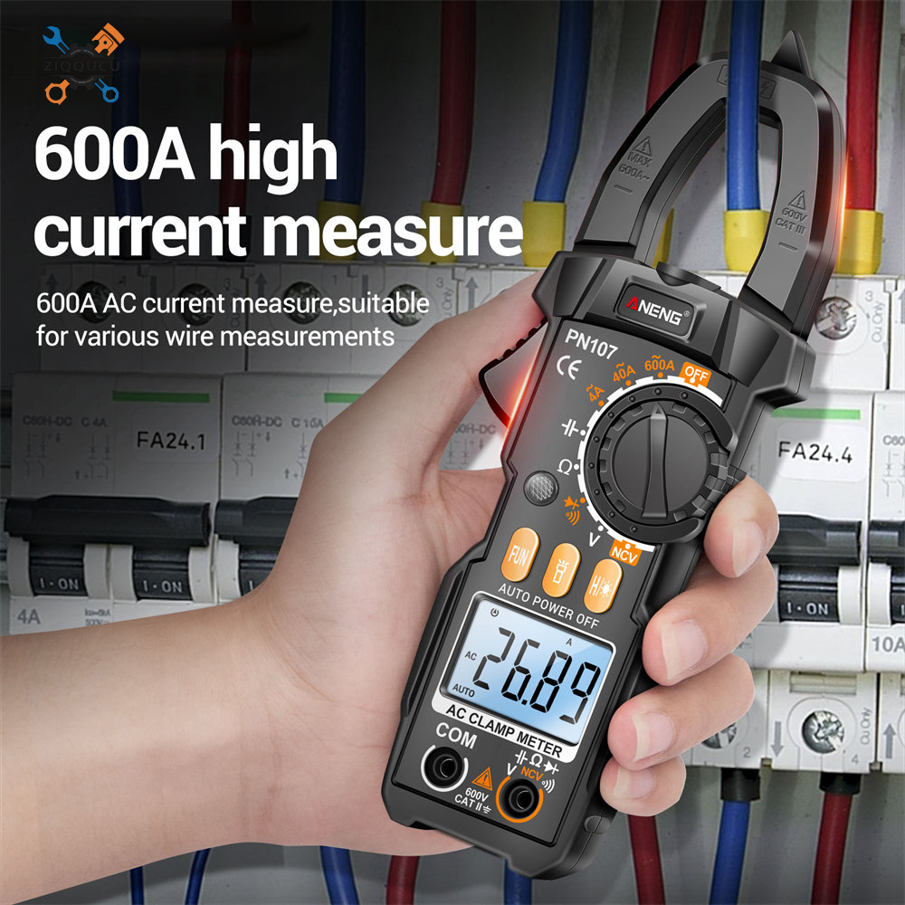 Ziqqucu ANENG Clamp Meter Multimeter Tester Auto Ranging TRMS 4000 Counts AC DC Current Voltage Ohm Volt Amp Meter Electrical Tools