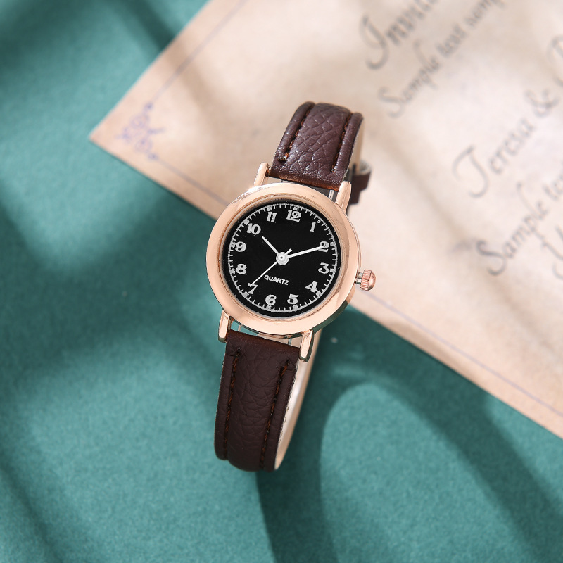 【Factory Store】Trending Academic Style Women's Watch with Slim Strap, Small Dial - Perfect for Students and Exams. Chic, Minimalist, Literary Design with Leather Strap. Compact and Stylish.