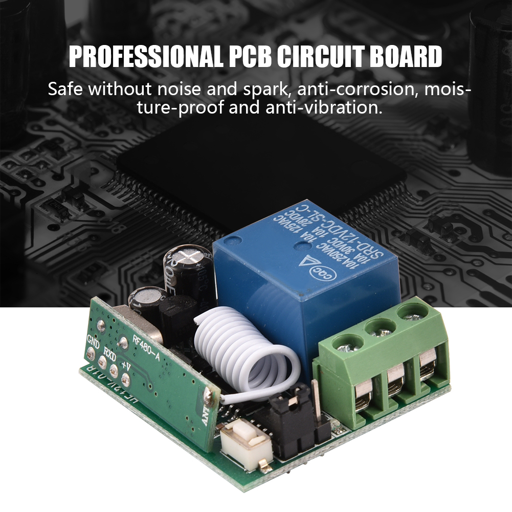 DC 12V 10A Single Channel Relay Module RF Wireless Relay Switch with Remote Control Transmitter 315/ MHz Frequency Ensure Sensitive