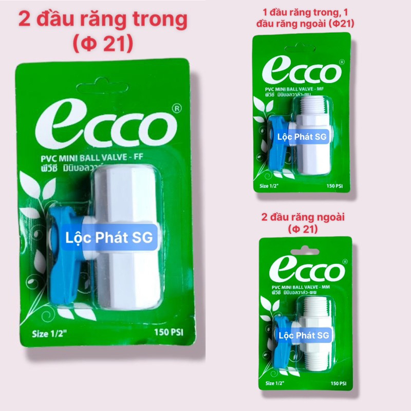 Van Khoá Nước 2 Đầu Ren 21 - Ecco (thái Lan)