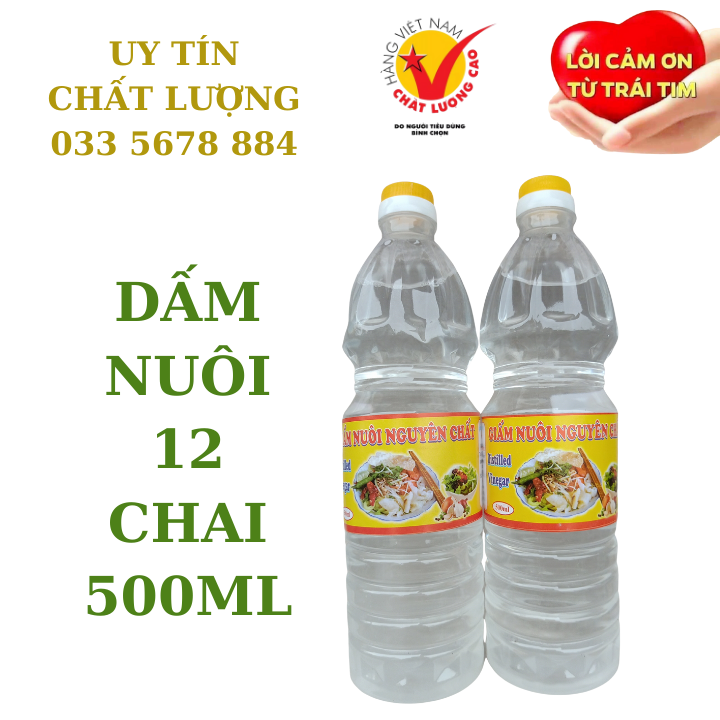 Chai 500ml - combo 6 chai - Giấm (dấm) nuôi LONG PHỤNG