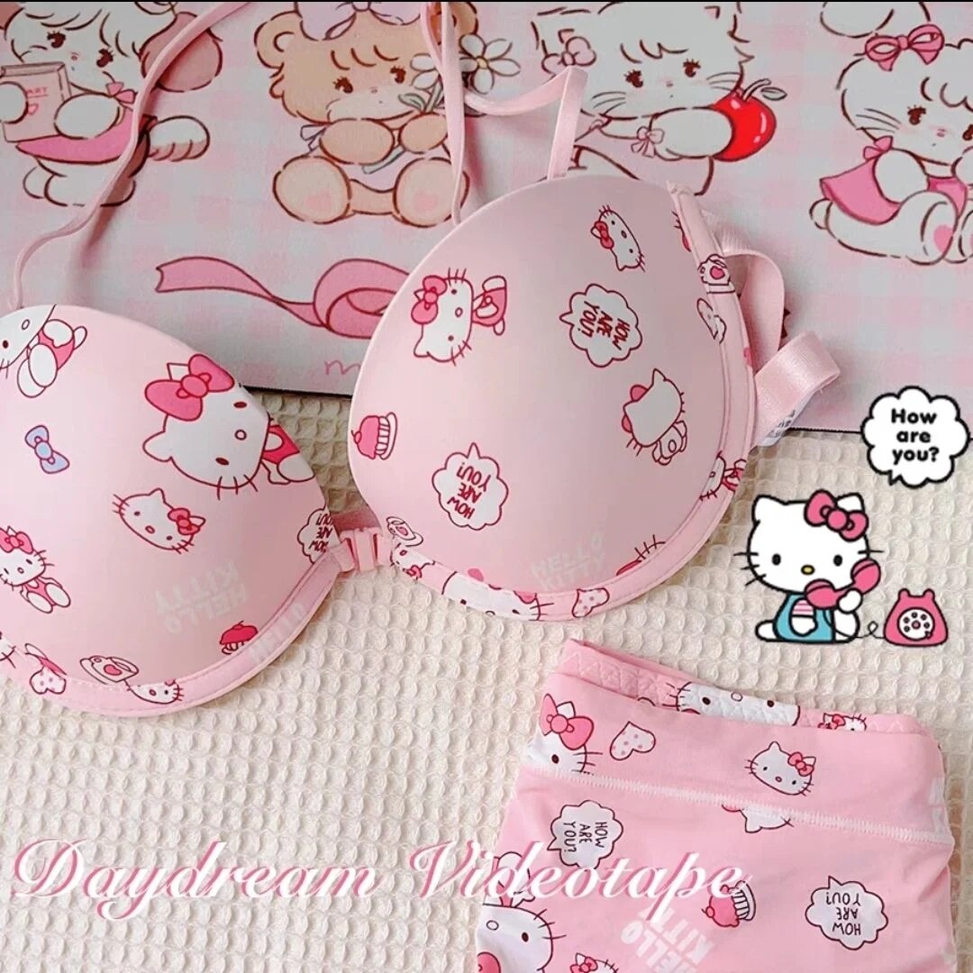 Sanrios Hello Kittys Bra Underwear Lingerie Front Buckle Cute