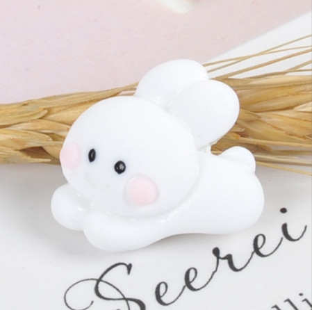 Mô hình thỏ trắng gấu nâu 2D decor điện thoại, vật dụng trang trí