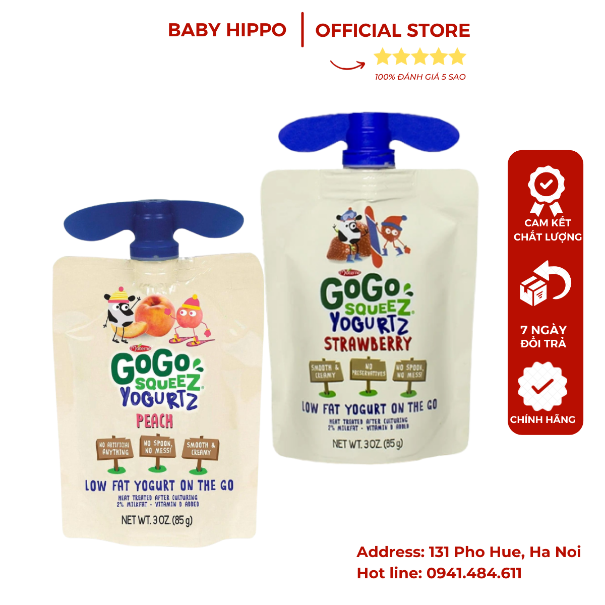 Sữa Chua GoGo Squeez Mỹ cho bé từ 6 tháng tuổi - Túi 85gr Hàng Air - Date