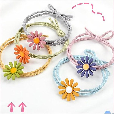 Dây cột tóc dây buộc tóc hoa cúc họa mi nhiều màu siêu bền