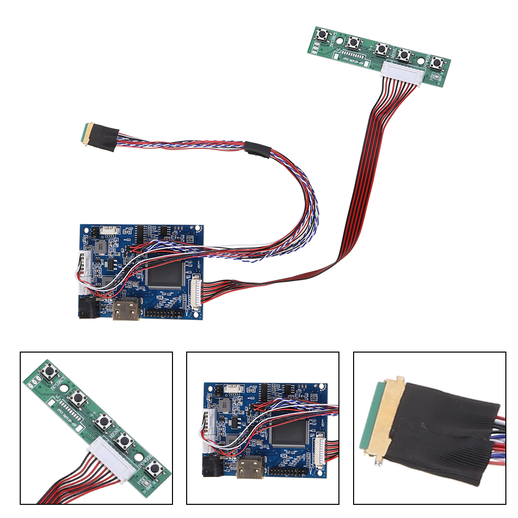 1 Bộ HDMI tương thích LVDS Bảng điều khiển 40pin bộ cáp cho Raspberry Pi 3 hỗ trợ hai màu đèn báo LED hiển thị