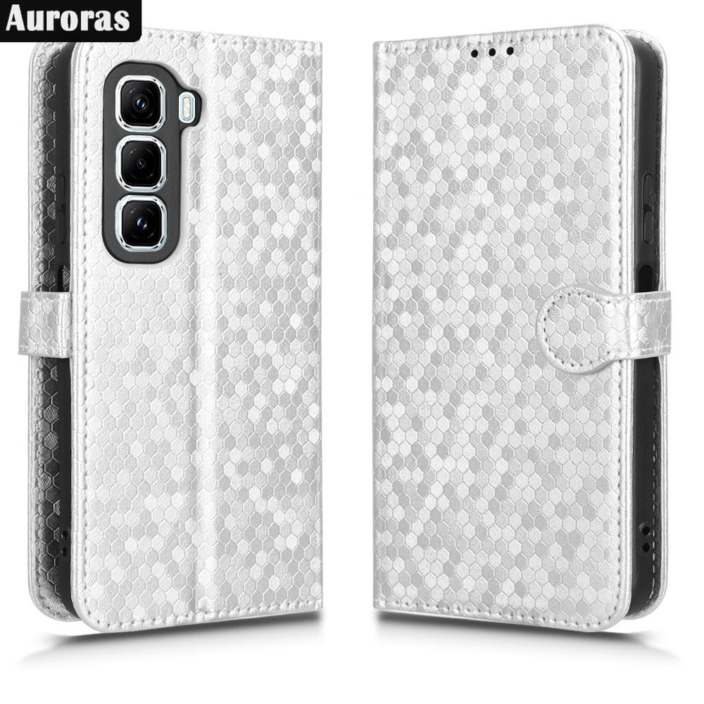 For Infinix Hot 50 Pro Plus Phone case Wave Point Design TPU External Leather Card stand Holder New Design Flip Cover for Infinix Hot 50 Cover casing HP
