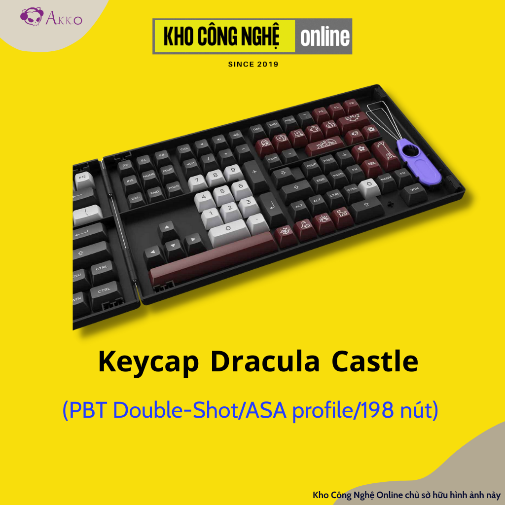 AKKO Keycap set – Dracula Castle (PBT Double-Shot/ASA profile/198 nút)