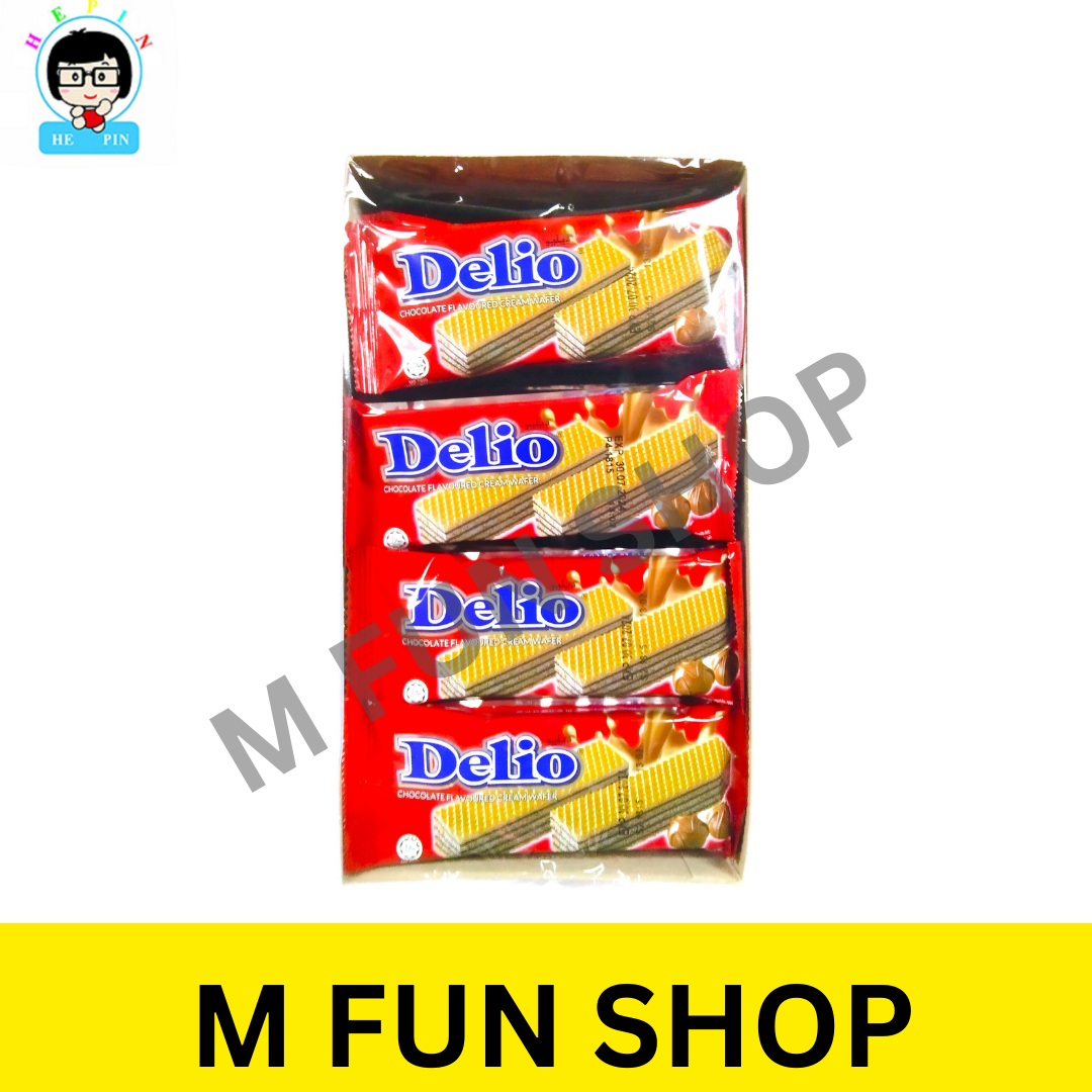 24Pcs Delio Cream Wafer Wafer Berkrin Milk / Chocolate Flavor (16G x ...