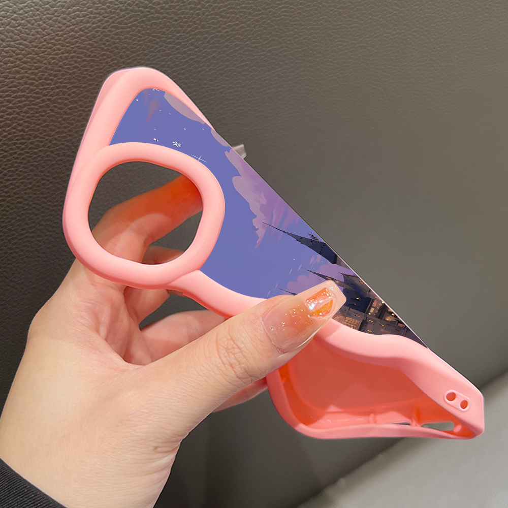 AMORVOR for Realme C15 Back Cover Princess Castle Pattern Luxury Phone Case Macaron Wave Soft Silicone Mobile Cover. 