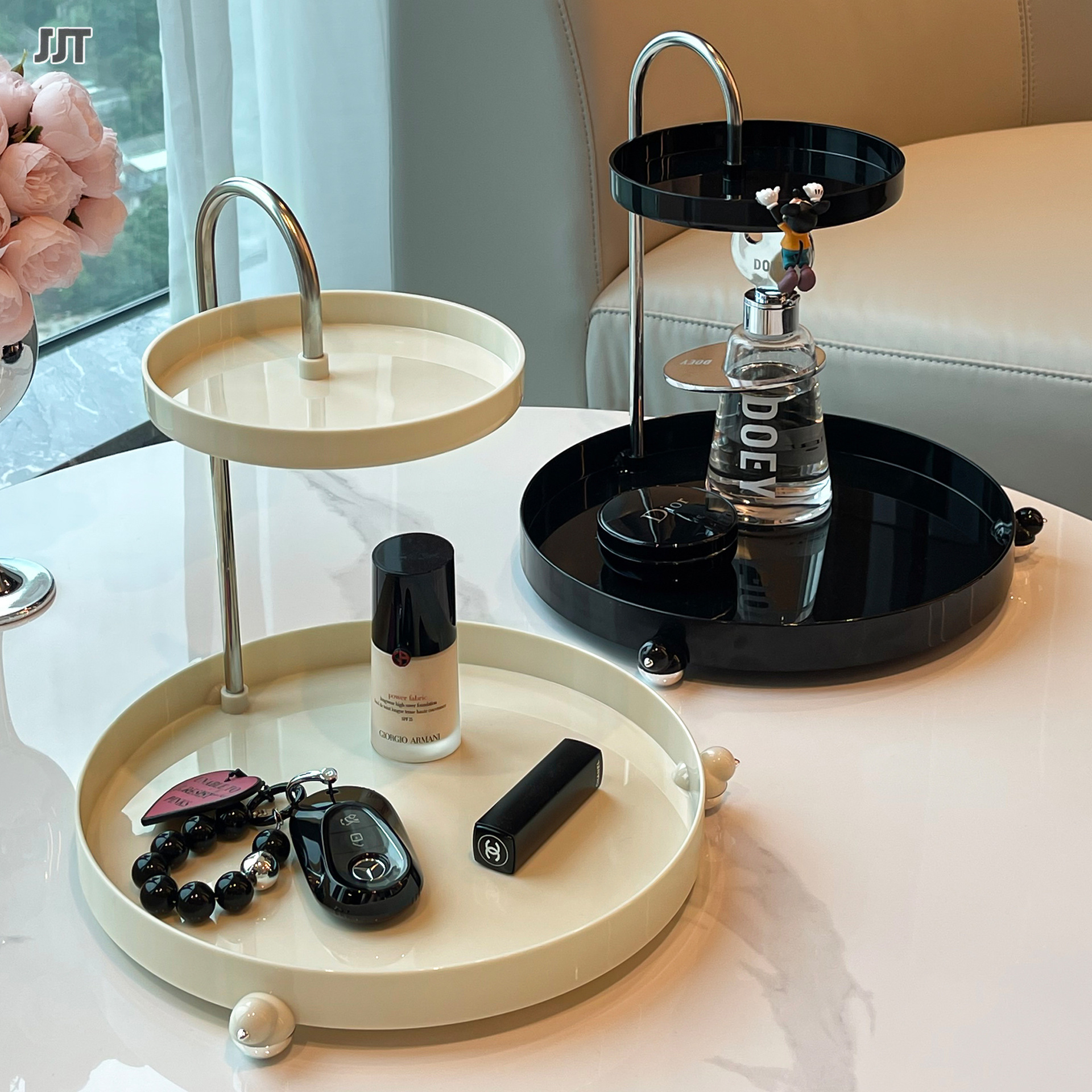 storage rack Double shelf Rotatable storage rack Desktop shelf Perfume rack Cosmetic storage box