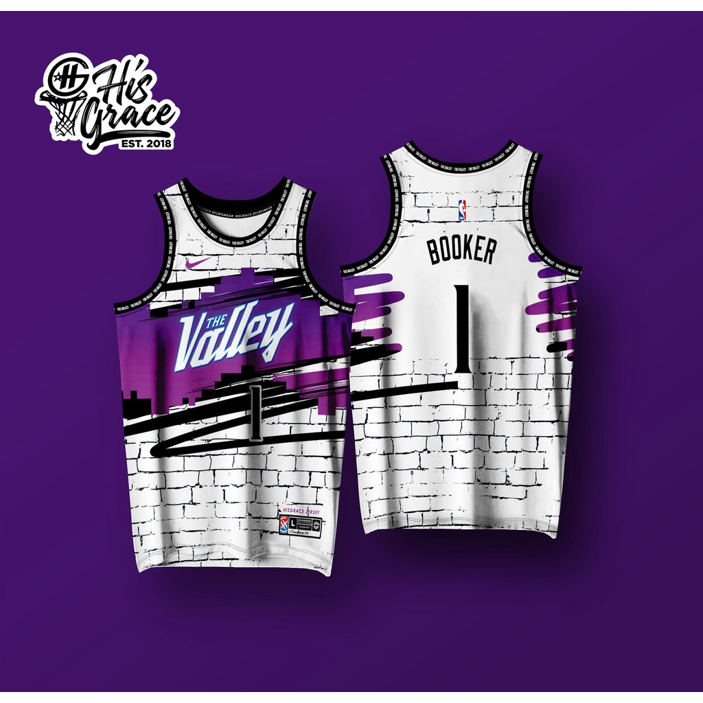 THE VALLEY WHITE PURPLE HG BASKETBALL JERSEY FREE CUSTOMIZE OF NAME AND  NUMBER