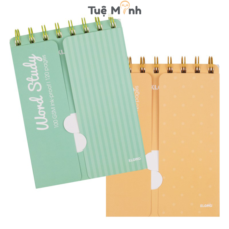 Sổ từ vựng Klong A6 120 trang Word Study bìa Pastel MS 916 vở học từ mới ngoại ngữ dễ dàng VPP KLONG