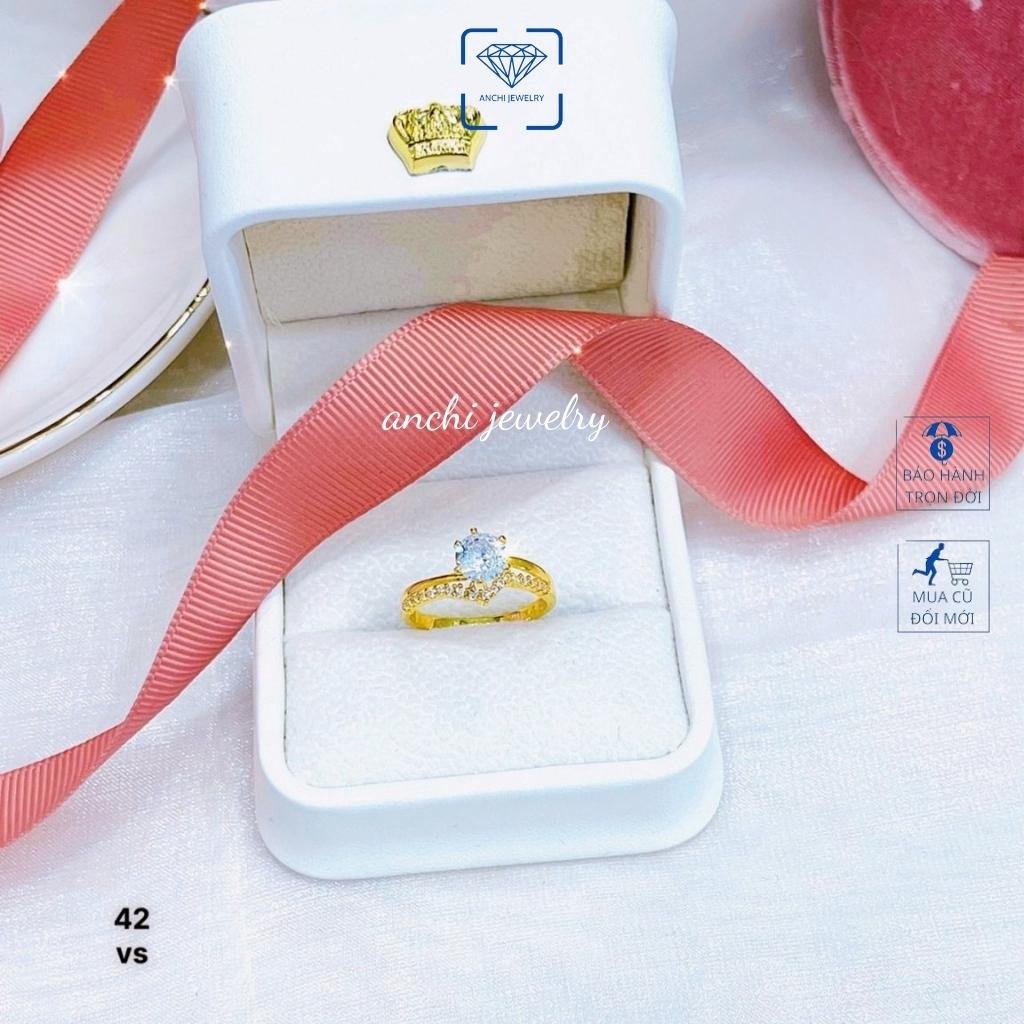 Nhẫn vàng tây đính đá ,Vàng bạc an chi