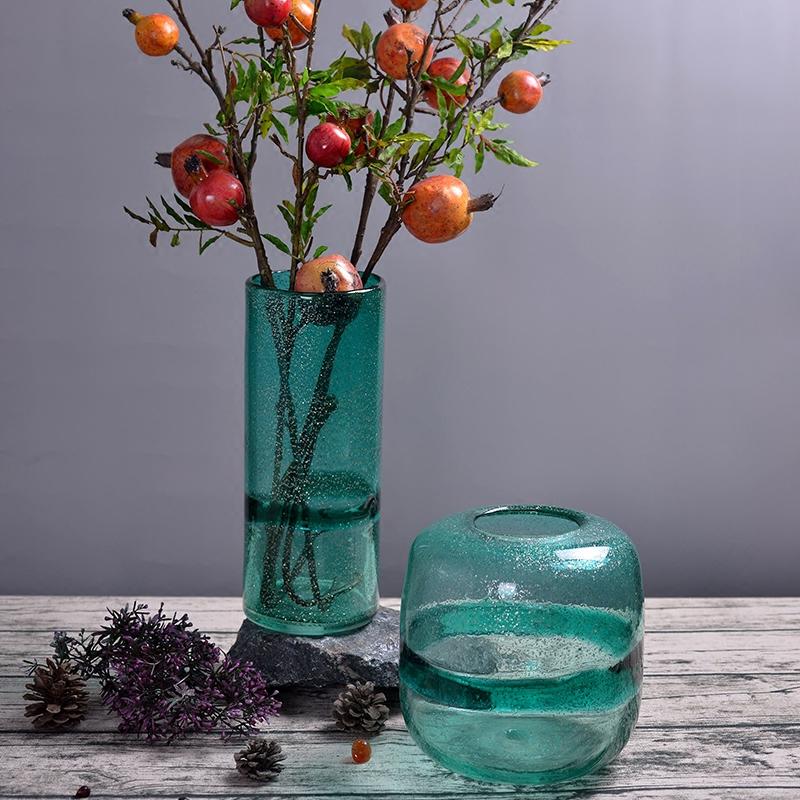 Biến Đổi Dần Kính Lọ Hoa Bình Thủy Tinh Trồng Hoa Sáng Tạo Bình Cắm Hoa Trong Suốt Lớn Hở Lỗ Ngọc Lưu Ly Bình Cắm Hoa Xanh Thủy Tinh Đồ Trang Trí