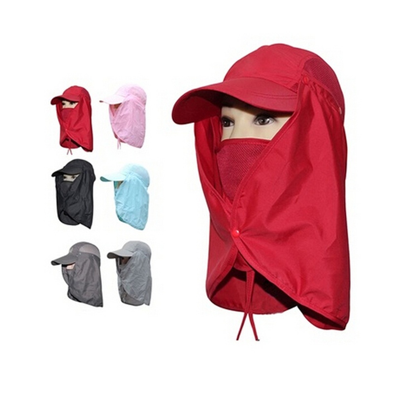 Outdoor Sun Shield Neck Face Mask Mesh Floppy Flap Hat Cap Visor Sunbonnet. 