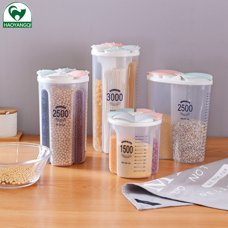 Trong suốt và kín khít Jar lưu trữ nhà bếp Hộp đựng có nắp lưu trữ dùng cho thực phẩm Jar chai nhựa Jar