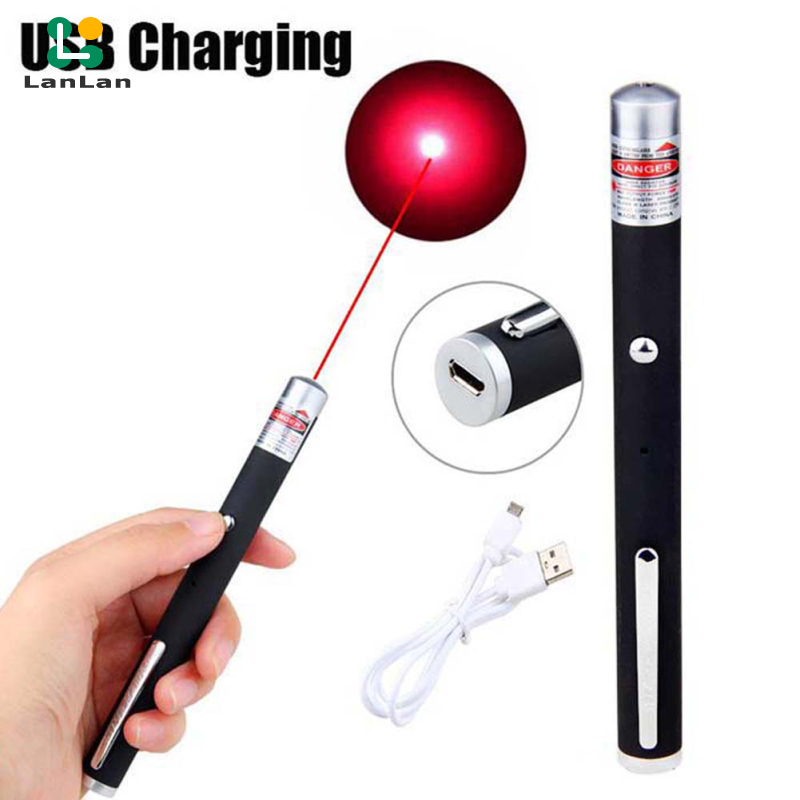 Powerful Laser-pen Usb Charging Laser-pointer Sight For Presentations Teaching Children Entertainment