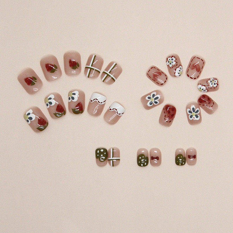 BTS%20%E3%80%90WITH%20GLUE%E3%80%9124Pcs%20Flower%20Painting%20Fake%20Nails%20DIY%20Art%20Design%20False%20Nails%20Wearable%20Nails%20Stylish%20Pattern%20Artificial%20Nails%20-%20Image%204