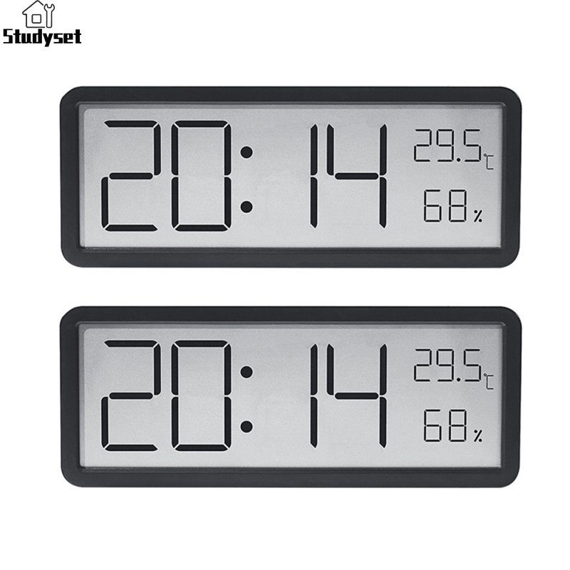 Studyset IN stock Digital Alarm Clock LCD Display Multifunctional Temperature Humidity Alarm Clock Ultra Thin Electronic Clock
