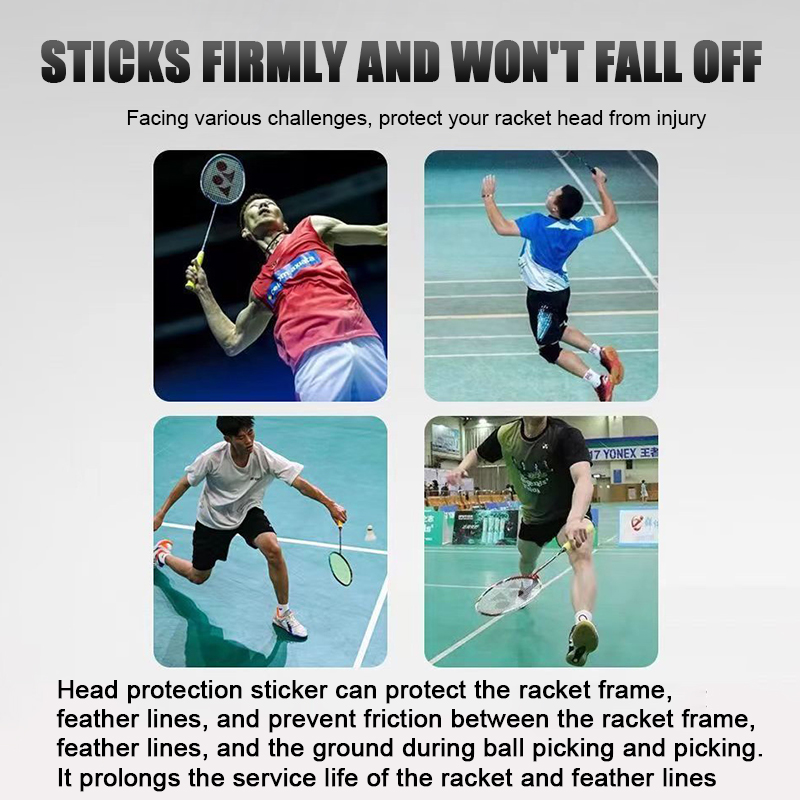 Badminton Racket Head Sticker, Racket Frame Protective Film, Edge Wrapping, Wear-Resistant Protective Adhesive Tape. 