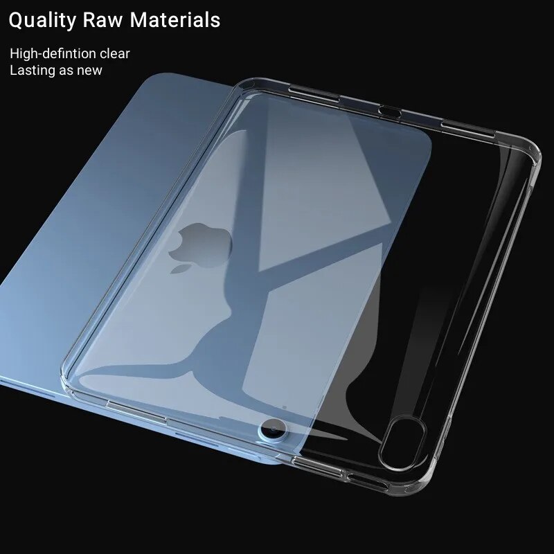 ZVTAIN Case for IPad 10th Generation 9th Casing Transparent Protective Case for IPad Air 5/4 Soft Silicone Cover for Pro 11 2022 2021 Mini 6 3 2 1 Back Cover IPad 7 8 Clear Shell