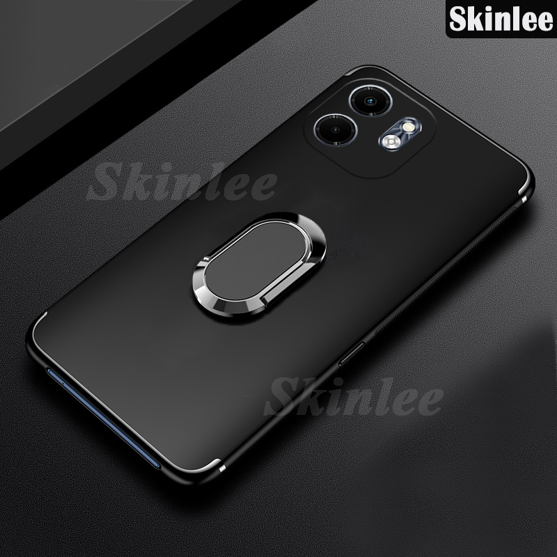 Phone case For infinix Smart 9 Back cover Finger Metal Ring Kickstand Car Holder Matte Soft Silicone Cover For infinix Smart9 Cover cases.