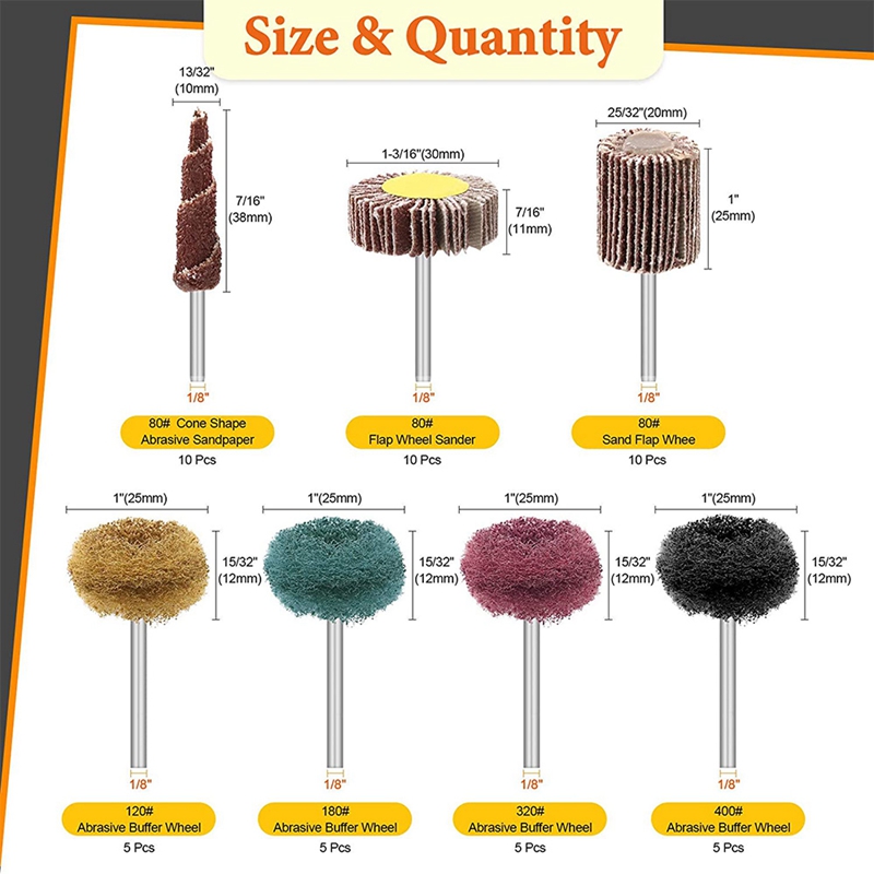 50Pcs Buffing Polishing Wheel Kit,1 Inch Abrasive Buffer Wheels