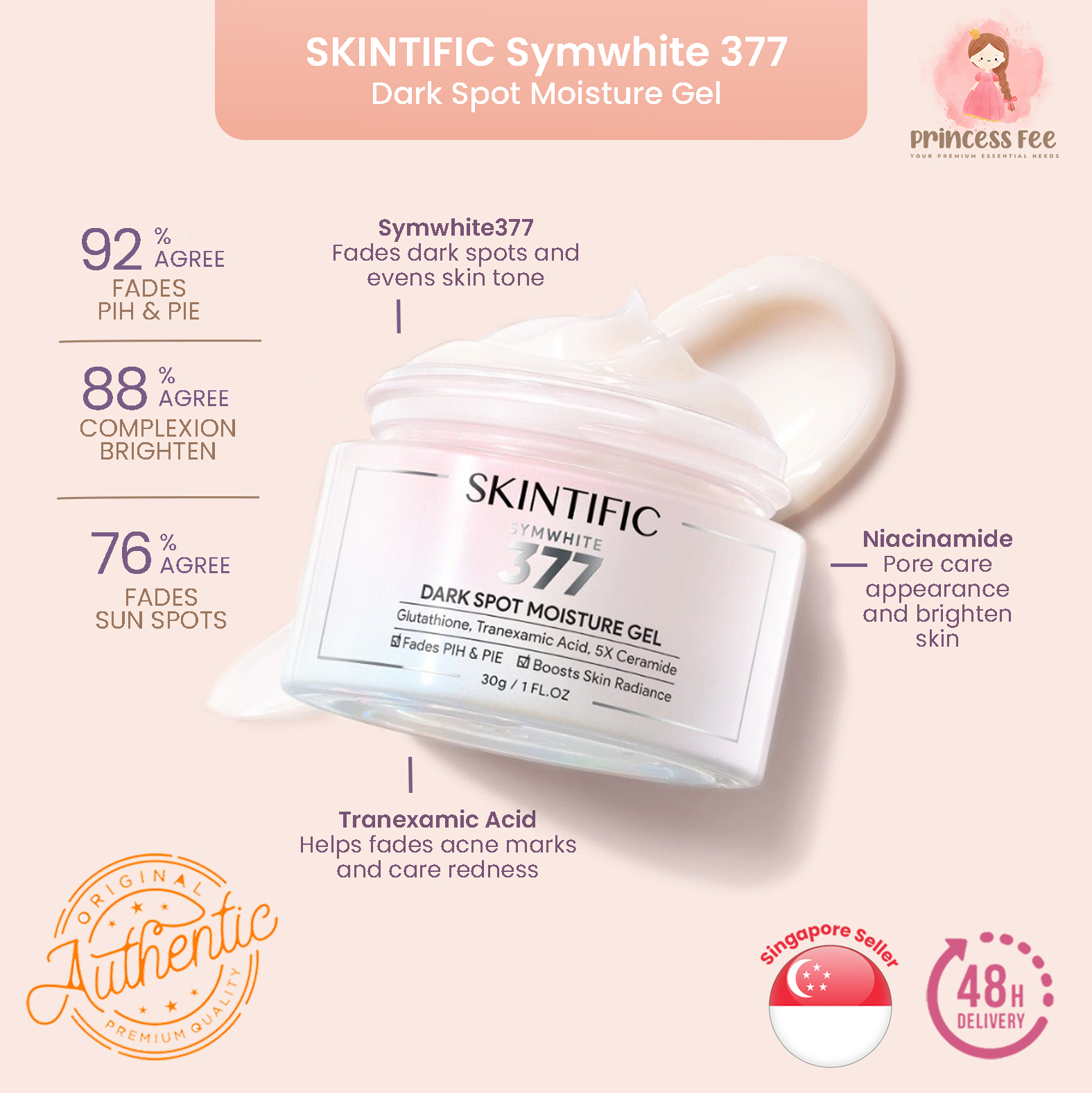 SG - SKINTIFIC Symwhite 377 Dark Spot Moisturizer Brightens Moisturiser ...