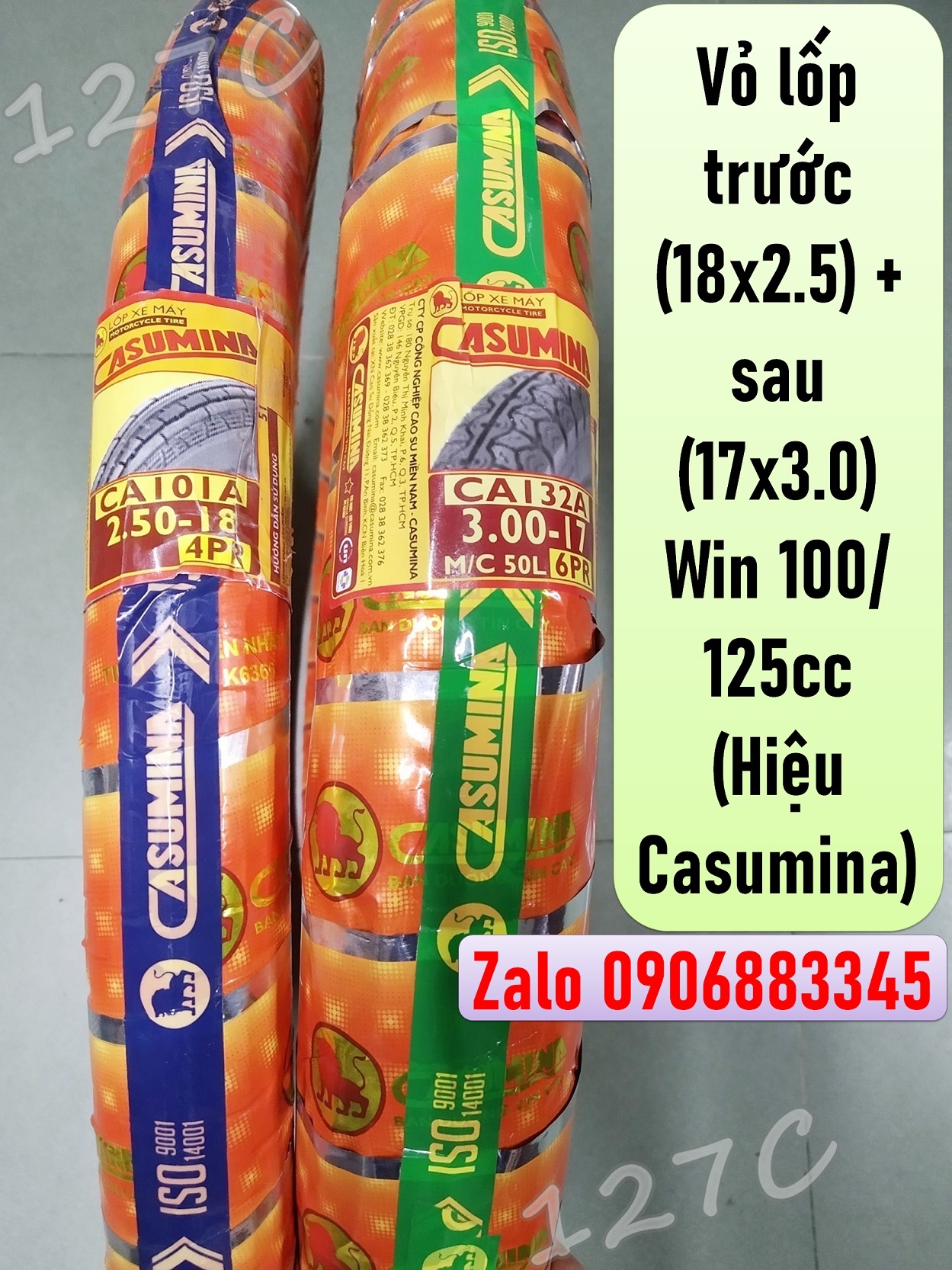 Vỏ lốp trước 18x2.50 & sau 17x3.0 win 100/ 125cc