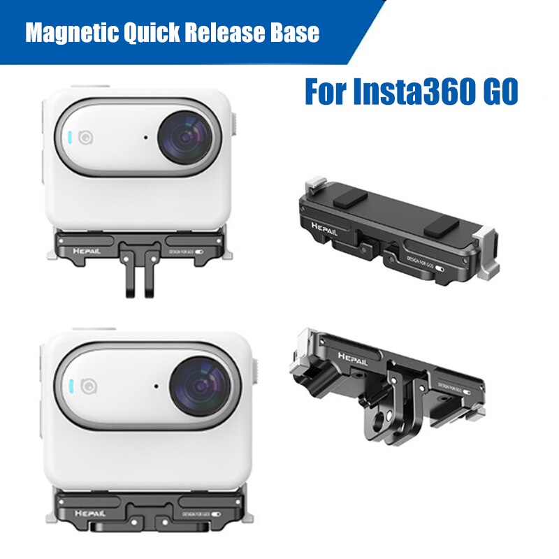 For Insta360 Go 3 Magnetic Quick Release Base Adapter /4 Screw Aluminum Mount Brackets Extension Action Camera Accessories