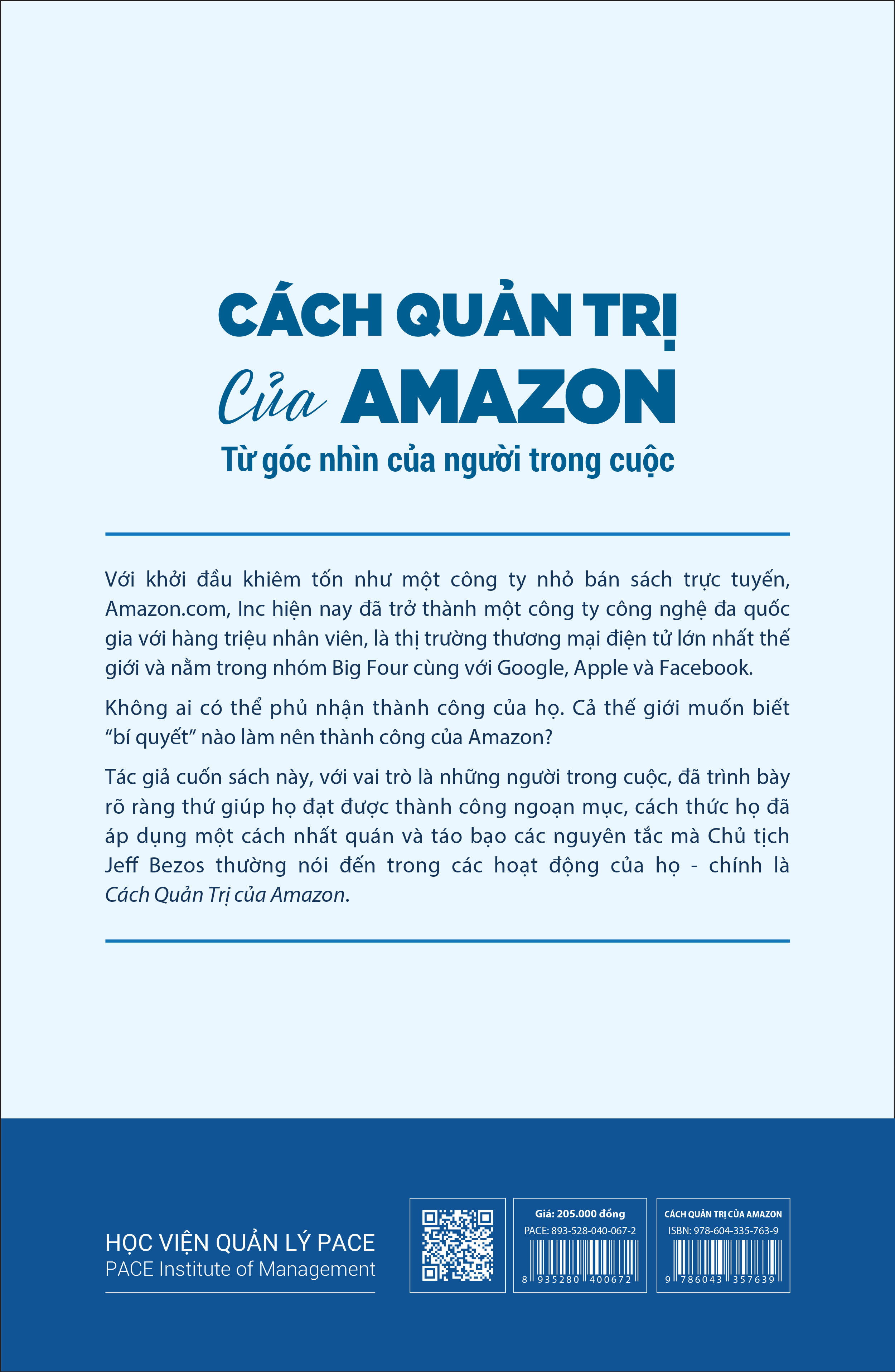 Sách - Cách Quản Trị Của Amazon (Working Backwards) - Colin Bryar, Bill Carr - PACE Books