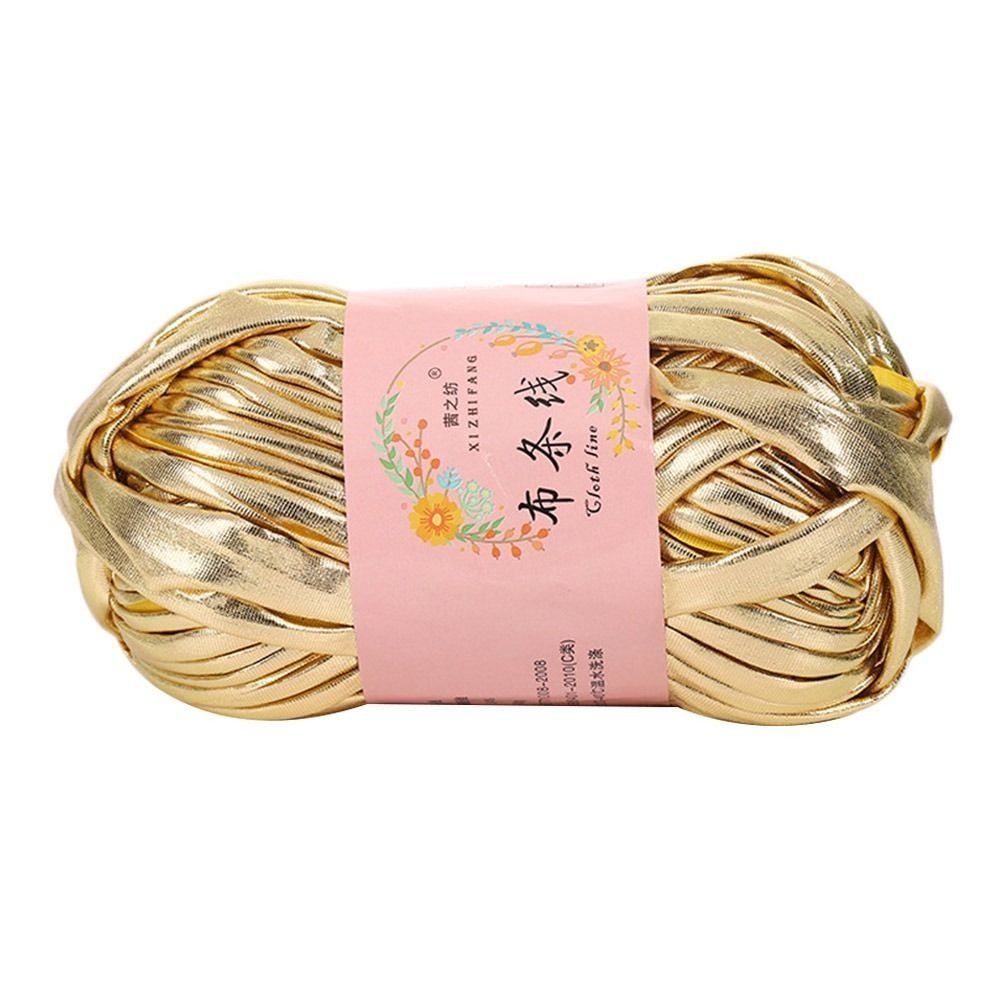 Inquirystore60in4 magic color crochet yarn shiny imitation leather yarn ball novel functional for bag blanket diy hand knitting for t-shirt