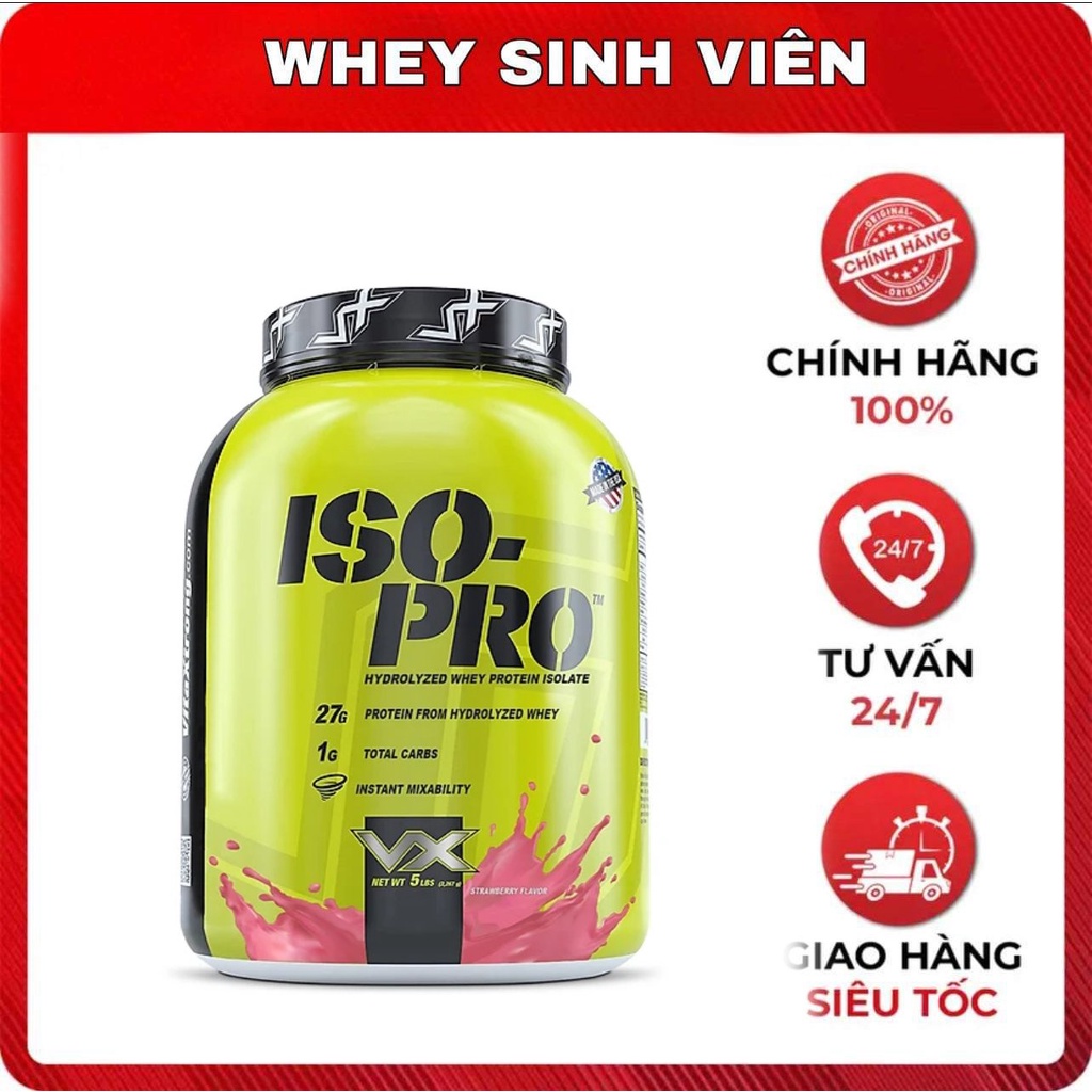 Iso pro thực phẩm bổ sung protein 100% hydrolyzed whey isolate vitaxtrong 5lbs tại wheysinhvien.com whey hải phòng