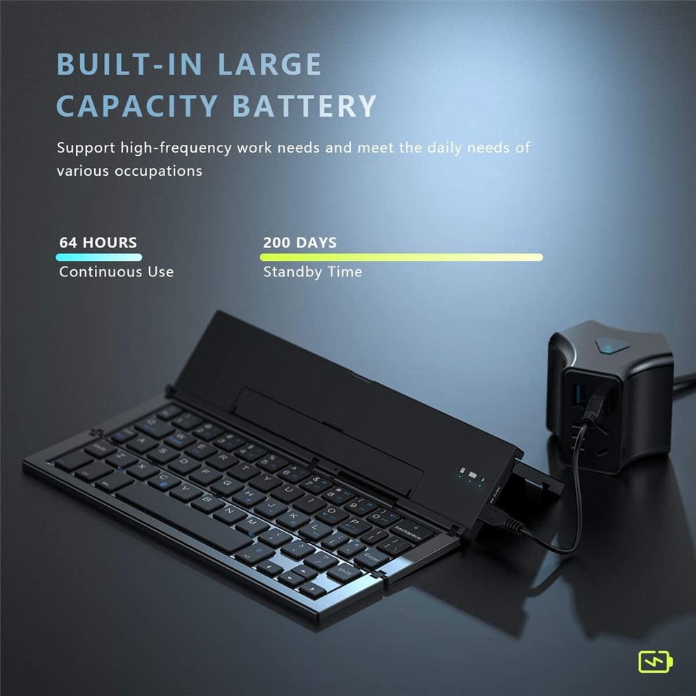 Folding Keyboard Foldable Wireless Bluetooth Keyboard with Portable Pocket Size for iPhone,iPad, Tablet,Laptops and Smartphones