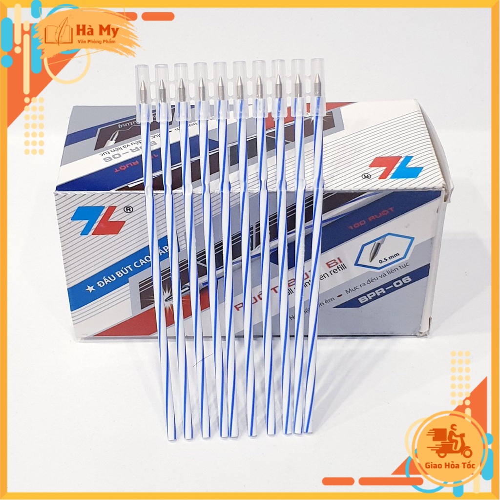 Combo 10 Ống Ruột Bút Bi Thiên Long Officemate Mực Xanh