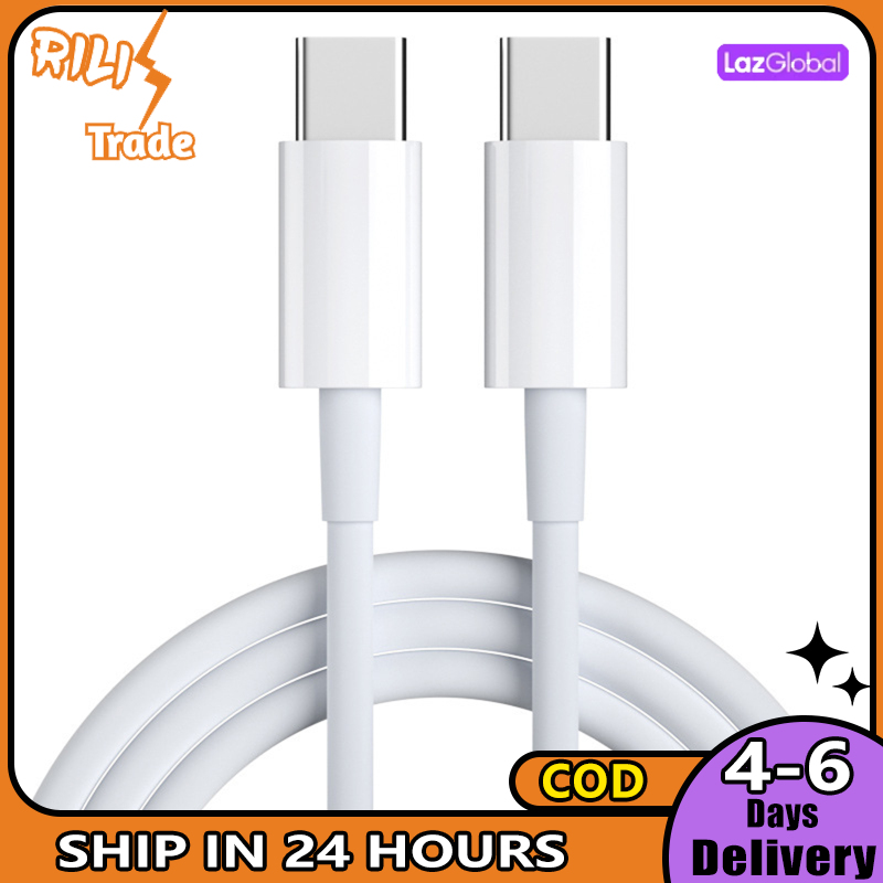 Usb c to usb c cable type c cable 60w power delivery fast charger cable for laptop phone type c devices 1m/2m