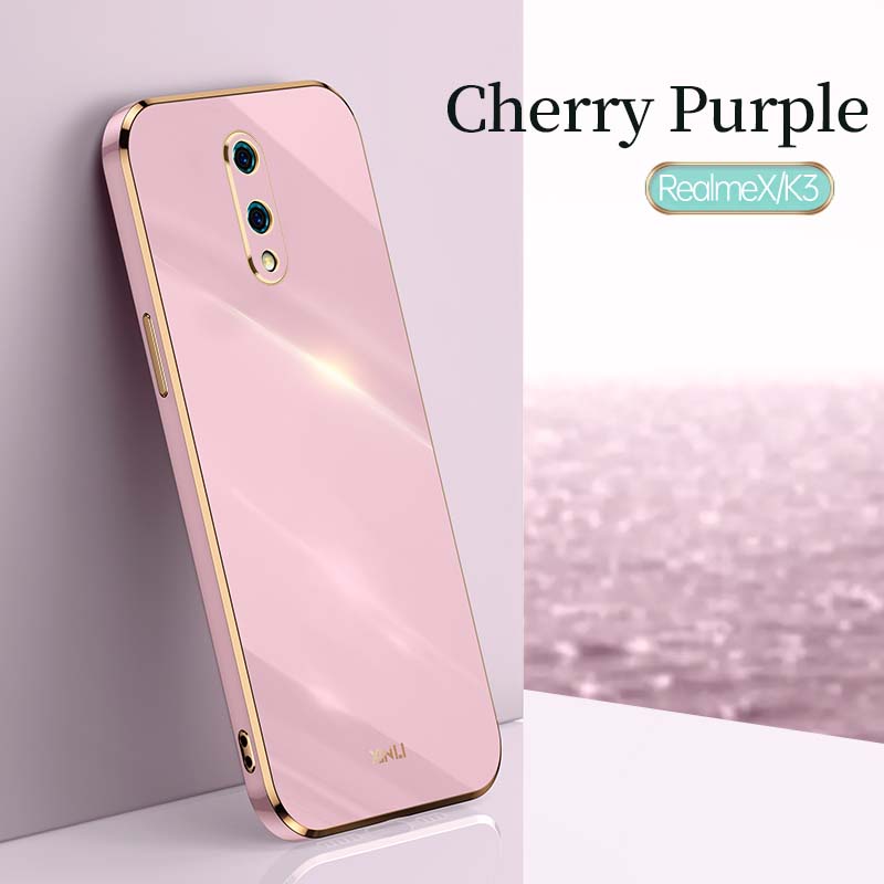 Ốp Điện Thoại Cho OPPO Realme X K3 Realme XT Realme X2 K5, Ốp Lưng Mềm TPU Mạ Điện Mặt Thẳng 6D Pha Lê Sứ
