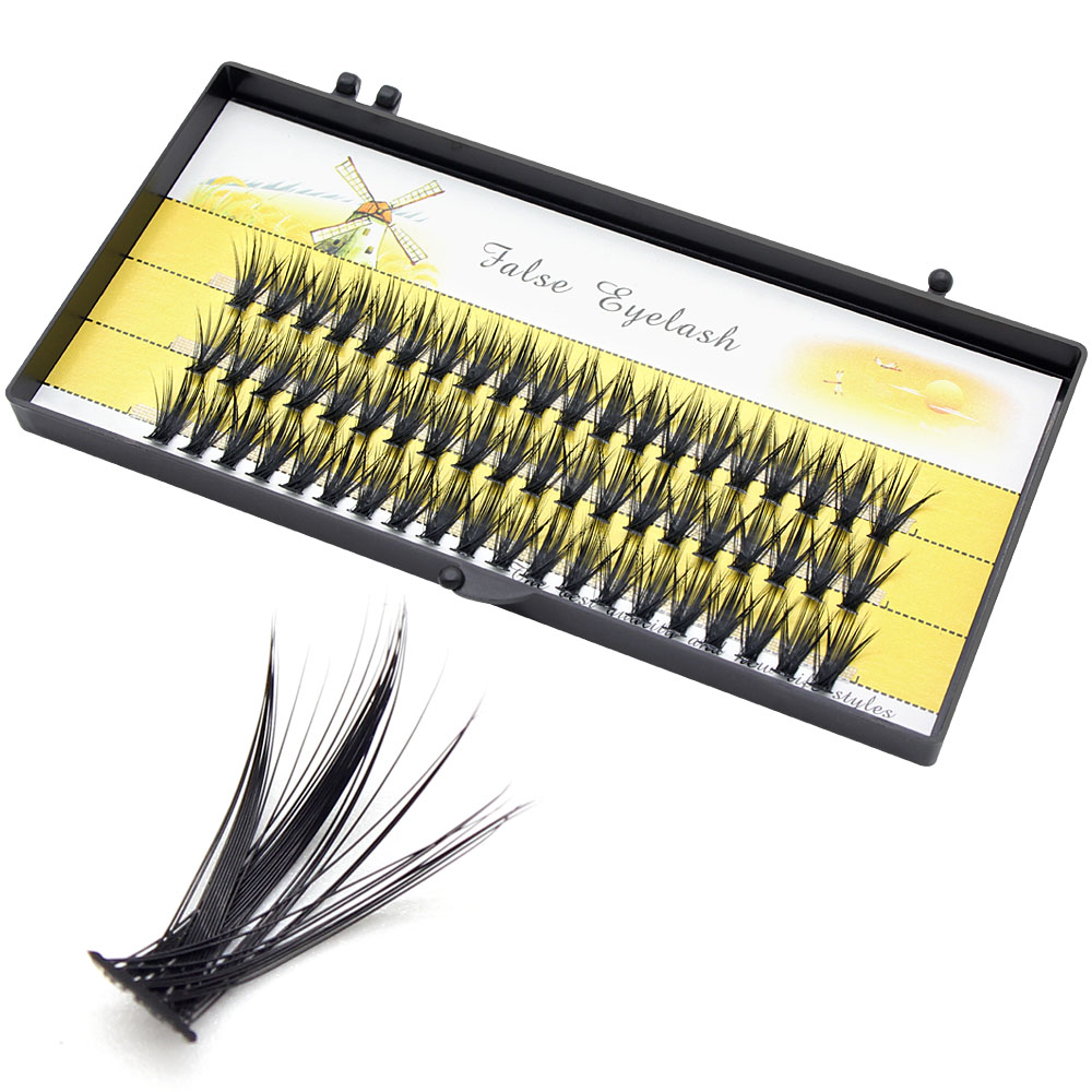 Huangdian Fashion  New 40D Cluster 60 Bundles Mink Eyelash Extension Natural 3D Russian Volume Faux Eyelashes Individual Lashes Makeup Cilia. 