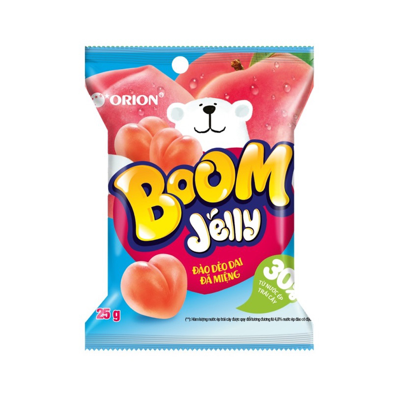 Kẹo Dẻo Boom Jelly gói 25g (Dâu, Nho, Đào)