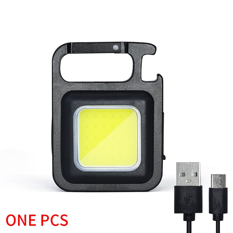 Mini LED Pocket Flashlight Keychain Light Portable Mutifuction Flashlight Work Light USB Rechargeable With Corkscrew for Outdoor Camping Light Small Light