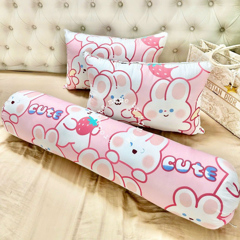 Vỏ gối ôm, bao gối ôm cottonpoly 35x100cm