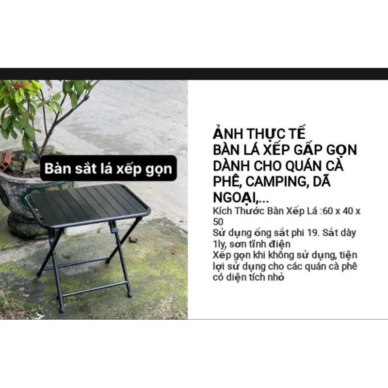 Bàn sắt lá cafe gấp gọn