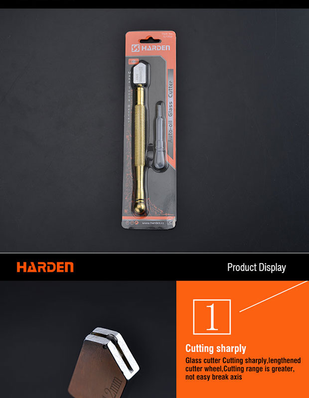 HARDEN 175mm Manual Auto-Oil Glass Cutter Professional Glass Cutting Tool Auto Oil Glass Cutter YG8 Cutter Wheel 570352 - Kings Trading.