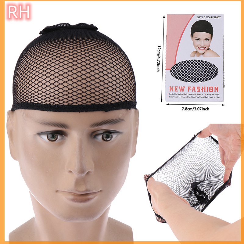 🔥🔥🔥ranghe Black Mesh Dome Cap Breathable Glueless Stretchable Spandex Hair Net Weave Cap For Making Wig