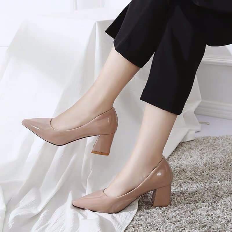 Giày cao gót mũi nhọn hở gót 5 phân  phân kiểu dáng năng cho phái nữ