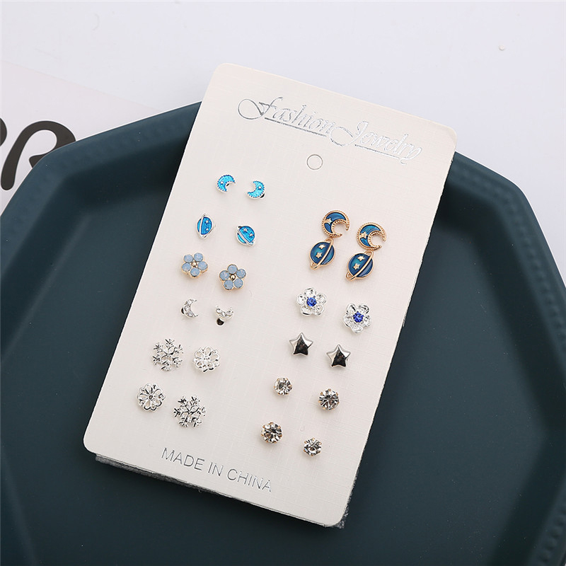 perfect%2012%20Pairs/Set%20Cute%20Multiple%20Piercing%20Stud%20Earrings%20Moon%20Star%20Planet%20Snowflake%20Rhinestone%20Jewelry%20Alloy%20Statement%20for%20Teen%20Girls%20Women%20Gifts%20-%20Image%206
