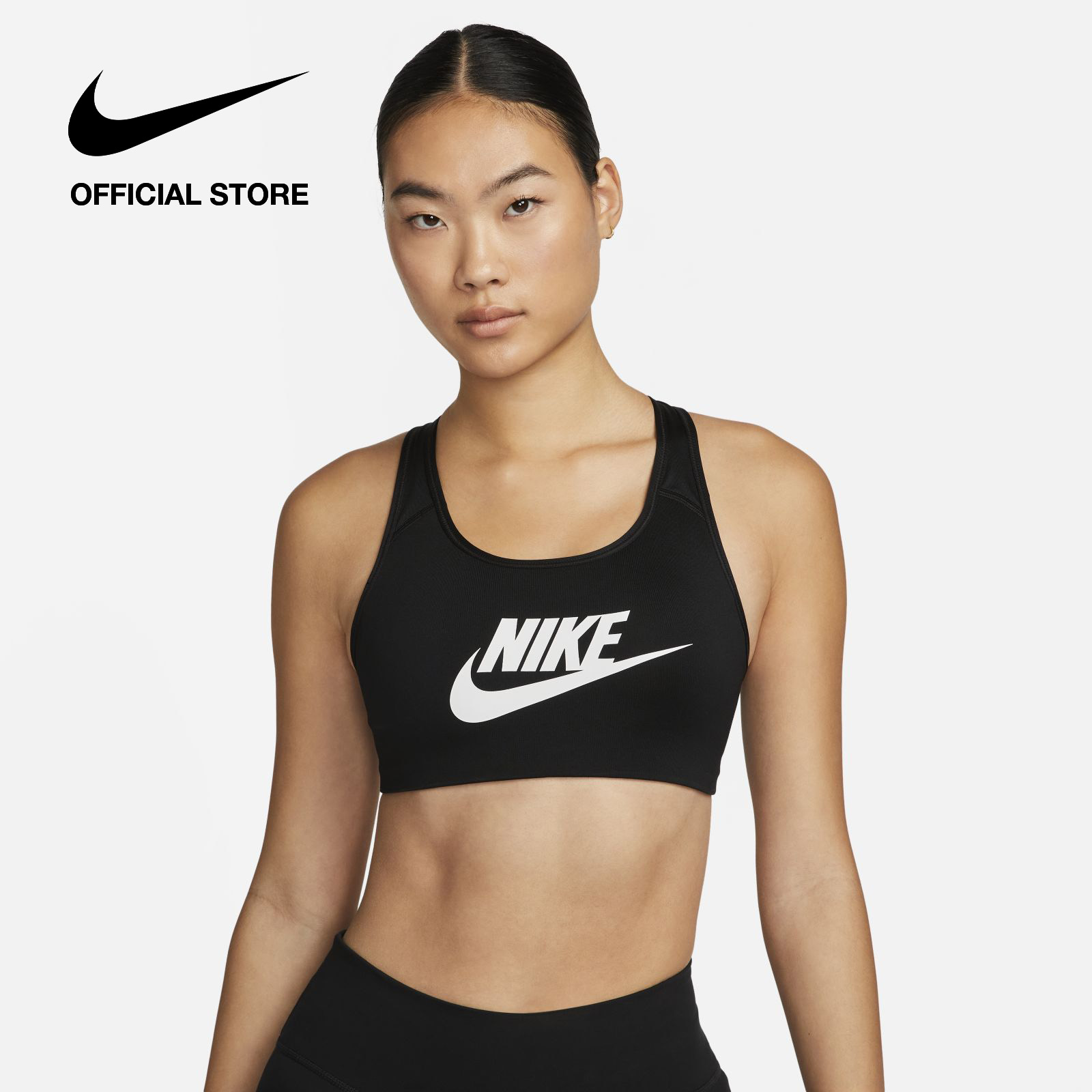 Nike Women's Swoosh Medium Support Padded Sports Bra Ashen Slate