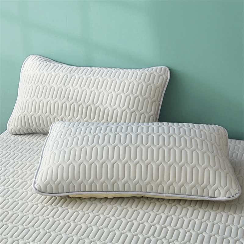 Dansunreve Plain Cooling Fittedsheet Soft Latex Bedsheet Icy Green Blue Grey Mattress Protector